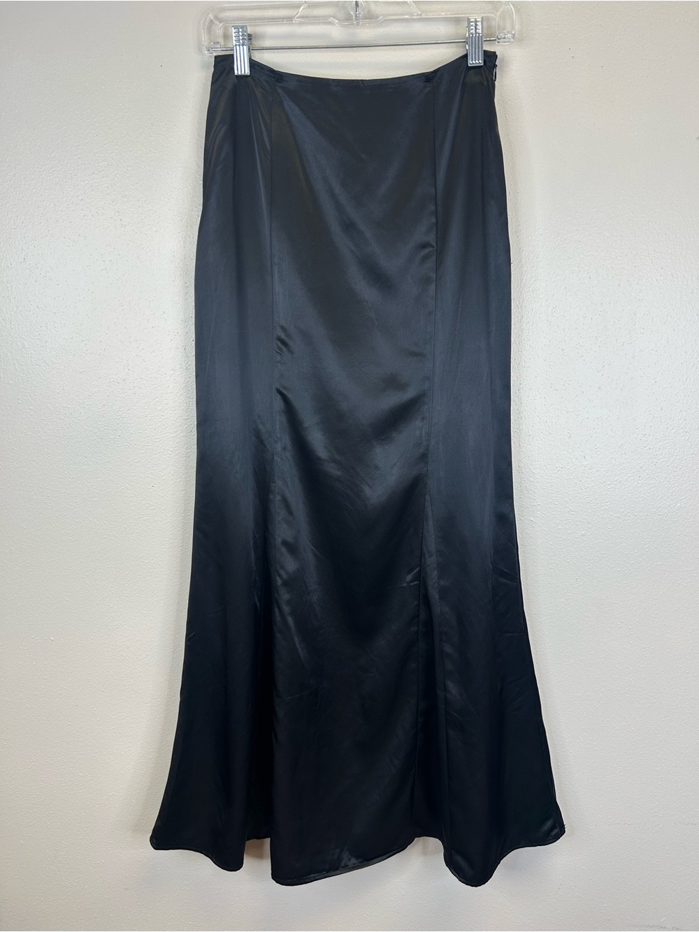 Goth Black Satin Maxi Skirt Elegant Size 2 Vampire Witchy Event Party Whimsigoth - Picture 2 of 12